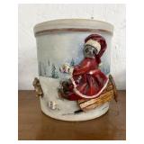 Arlis Krammes Decorated Crock. 6 In Tall. 6 In Dia