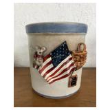 Clay Decorated Crock by Arlis Krammes.