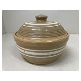 Yellow ware 8in bowl w/lid