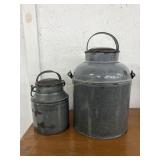 2 Graniteware Pails. Taller one is 11 Inches