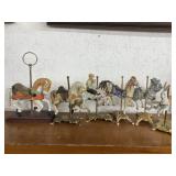 6 Porcelain Carousel Animals. Tallest is 11 In