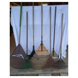 7 various leaf rakes