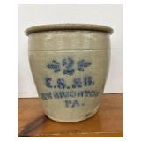 Stoneware Crock. ES & B New Brighton, PA.