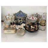 Musical Carousel Horses. Electric & Wind up.