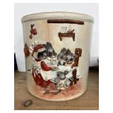 Arlis Krammes Clay Molded Crock. 8 In Tall