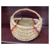 Hand crafted 9in gathering basket