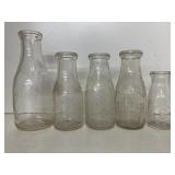 Milk bottles-half pint, pint, quart