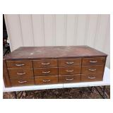 12 drawer wood shop cabinet