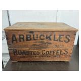 Arbuckles Roasted Coffee Wooden Chest