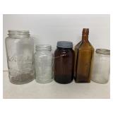 Bitters Bottle 1872 & fruit jars