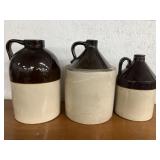 3 Stoneware Jugs