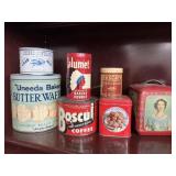Kitchen advertising tins