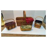 4 Longaberger Baskets