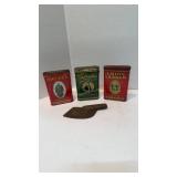 3 Tobacco Tins and Chopper