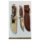 Lot Fixed Blade Knives with Laminate Handles