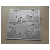 Perry County 1999 Elephant Metal License Plates