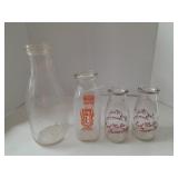 Hallï¿½s Dairy Pint, J N Kruger Quarter Milk Bottle,
