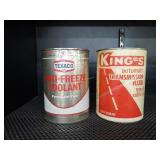 Texaco automotive coolant tin Kings trans tin