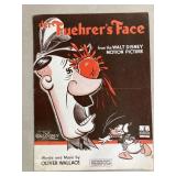 Walt Disney 1942 Hitler sheet music