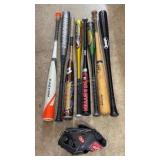 Lot of Baseball Bats. Most are Aluminum,