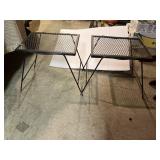 2 metal patio tables 18' x 15' x 18' T