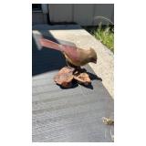 Female Cardinal  Carving. 4.5 Tall. 9 In Long.