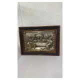 Vintage Framed Tin Last Supper wall hanging