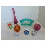 Art Glass Paperweights & Ashtray