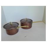 Pair Copper Saucer Pans