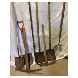 8 long handle garden tools shovels picks +