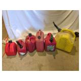 5 gas cans & 1 diesel