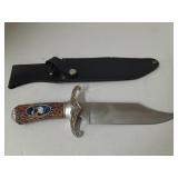 Sheath Knife with Eagle Painted on Handle.