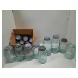 Aqua Blue Mason Ball Jars and Zinc Lids