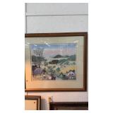 Folk Art Print.  32 x 36 framed