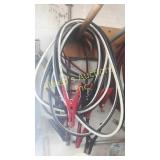Three sets of jumper cables. Three sets of jumper cables.
