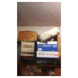 Contents Of Shelving. Paints, Rollers, Brick For