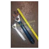 2 adjustable wrench has the large one with the