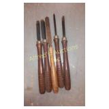 Set of 5 wood lathe tools