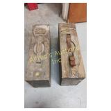 Pair Of Early Wooden Ammo Boxes. One Box Has W