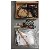 Soldering gun, two electric soldering irons.