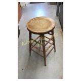 Wooden shop stool missing one rung, 29 in tall. Wooden shop stool missing one rung, 29 in tall.