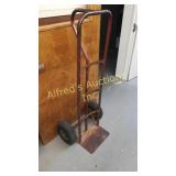 Steel hand truck, 50 in tall, pneumatic tires Steel hand truck, 50 in tall, pneumatic tires