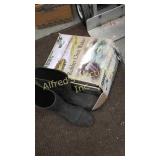Caddis rubber chest waders. Size 10 rubber boots Caddis rubber chest waders. Size 10 rubber boots