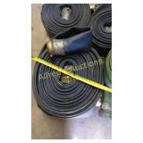 Large roll of blue flat hose