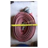 Red flat hose with couplers