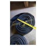 Roll of blue flat hose with couplers