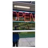 Neon open sign. Reverse side says thank you Neon open sign. Reverse side says thank you