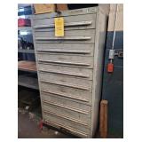 NU-ERA 10 DRAWER ROLLER CABINET & CONTENTS