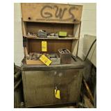 METAL CABINET & WOOD SHELF