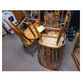 FOUR WOOD DINING CHAIRS